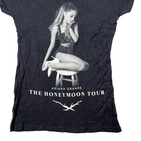 Ariana Grande 2015 The Honeymoon Tour Tee T-Shirt Double Sided Black S Small - Picture 3 of 4